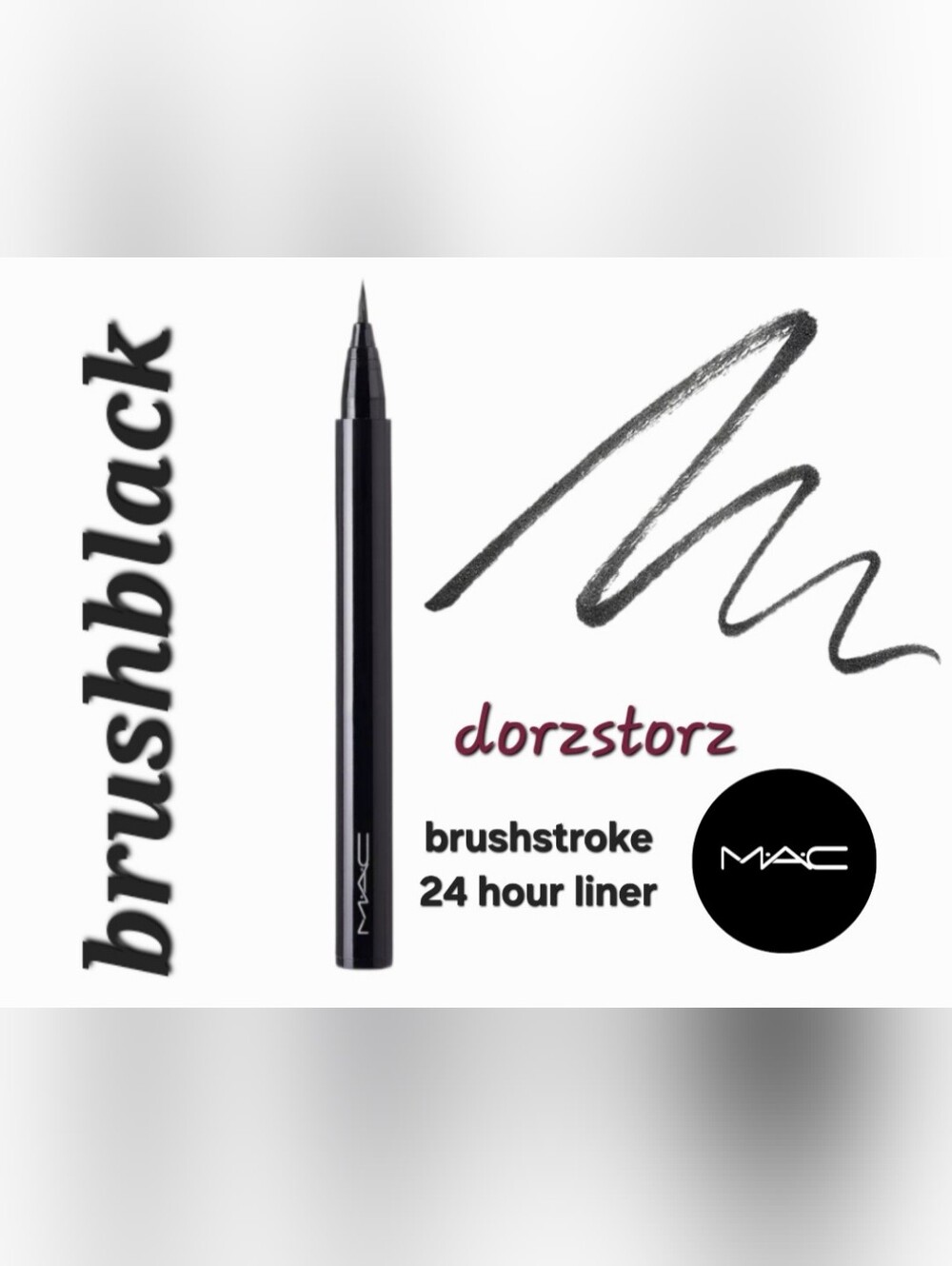 MAC • Brushstroke 24-Hour Liner • BRUSHBLACK • .02 oz Full Size • New in box